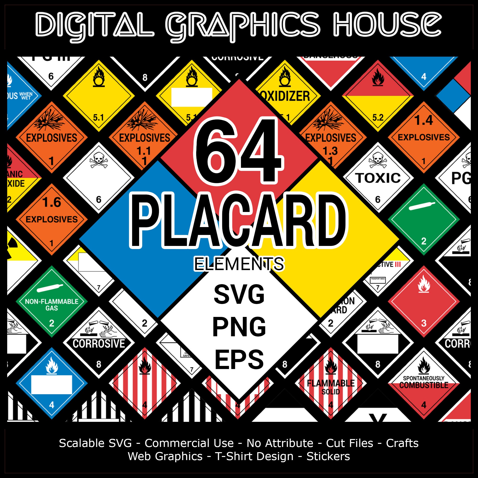 Placard Bundle, Placard SVG, Placard Clipart, Hazard Placards, Warning Placards, Placard PNG, Warning Sign, Commercial Use, Trucking Sign - Etsy for Free Oil And Garbage Placards Printable