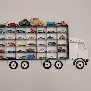 Laser Cut Truck Hot Wheels Display Shelf Vector