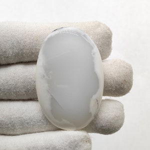 Dendrite opal agate cabochon 49X32X6 MM oval shape 95ct Natural white, black dendritic agate gemstone for jewelry CAB01757