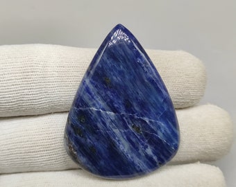 Sodalite cabochon 43X33X5 MM Pear shape 65ct Natural blue sodalite gemstone for pendant jewelry wire wrapping CAB02383