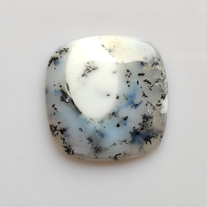 Dendrit Opal Cabochon 26X26X4 MM Kissenform 25ct naturweiß schwarz dendritischer Achat Edelstein zur Schmuckherstellung CAB00249