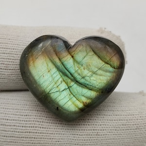 Puffy heart labradorite stone heart shape 24X28X12 MM 60ct Natural multi flashy labradorite puffy heart gemstone CAB00442