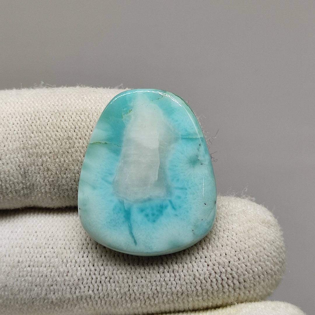 Larimar Cabochon 26X21X4 MM Fancy Shape 25ct Natural Sky Blue