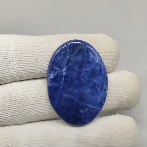 Sodalite cabochon 36X25X5 MM Oval shape 30ct Natural blue sodalite gemstone for pendant jewelry wire wrapping CAB02380