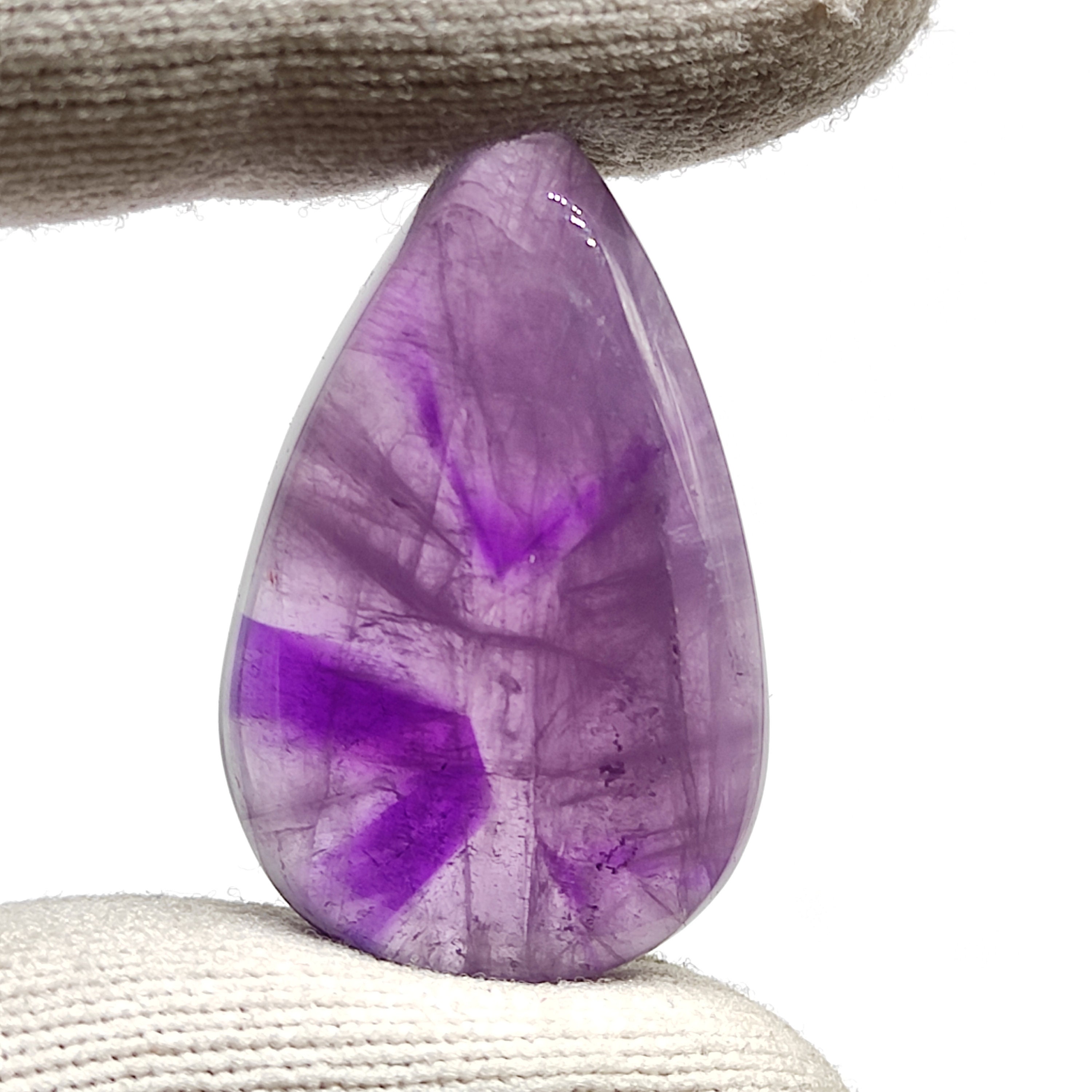 Amethyst Cabochon 32X20X7 MM Pear Shape 40ct Natural Purple