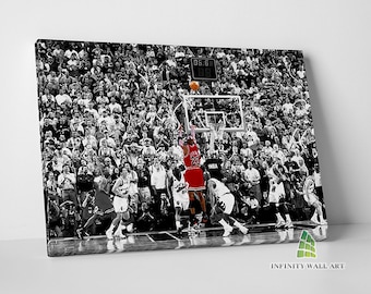 Michael Jordan Last Shot Canvas Art Wall Art Print Picture Sports Basketball Framed Canvas Home Decor -E260