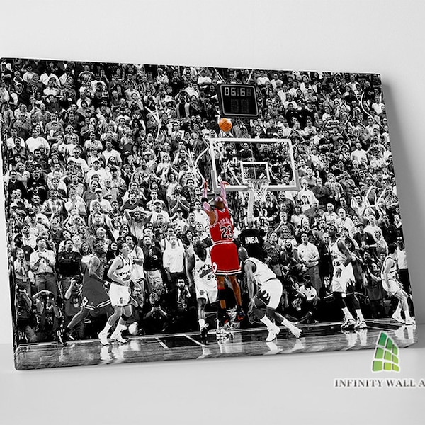 Michael Jordan Last Shot Canvas Art Wall Art Print Picture Sports Basketball Framed Canvas Home Decor -E260