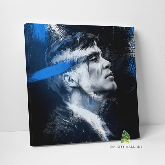 Peaky Blinders Framed Canvas Wall Art – Black & Blue TV Show Print 10 thumbnail image