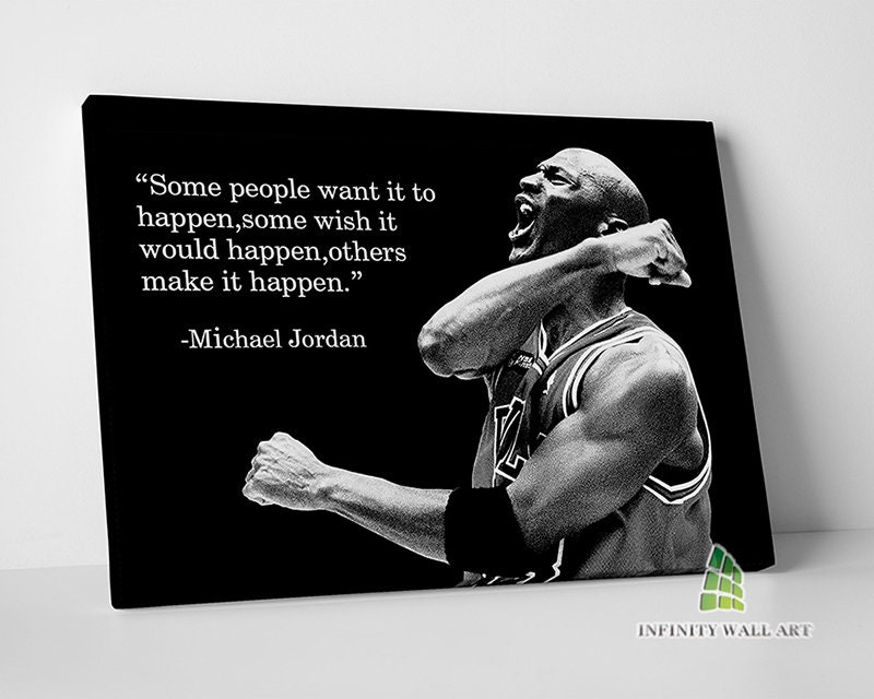 Michael Jordan Inspirational Quote Canvas Art Wall Art Print Picture Sports Basketball Framed