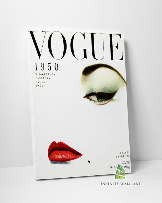 Vintage Vogue 1950s Canvas Art Wall Art Print Picture Fashion
