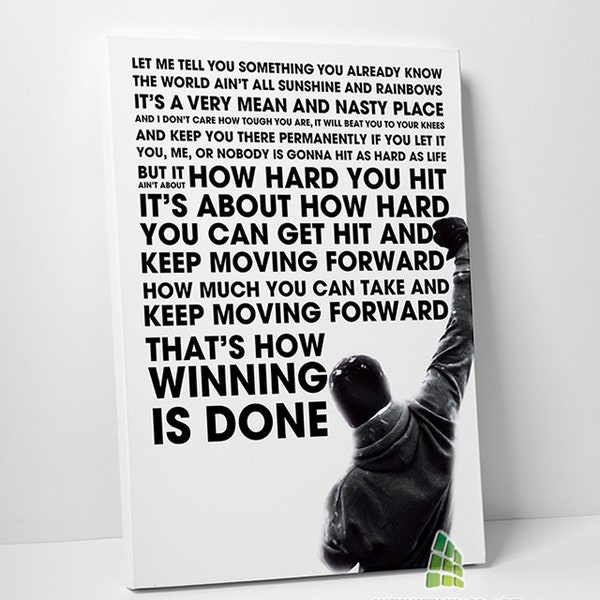 Rocky Motivational Inspiration Quote  Canvas Art Wall Art Print Picture Sports Boxing Framed Canvas Home Decor -E301