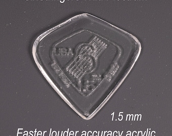 Acrylic Guitar Pick (3) 1.5mm picks - SixStringers Wild Plectrums Handmade in the USA - FREE SHIPPING