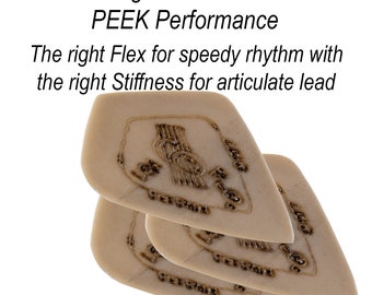 PEEK (3 guitar picks @ .6mm) SixStringers Wild Plectrum PEEK Performance - Free Shipping
