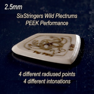 PEEK Guitar Picks - 2.5mm - SixStringers Wild Plectrums PEEK Performance: Free Shipping