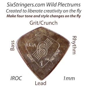Guitar Picks 3 pcs @ 1mm - SixStringers Wild Plectrum IROC: Free Shipping Continental US