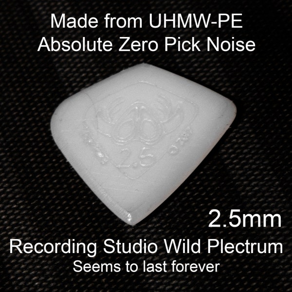 UHMW Guitar Pick 2.5mm - SixStringers Recording Artist Wild Plectrum: Free USA Shipping