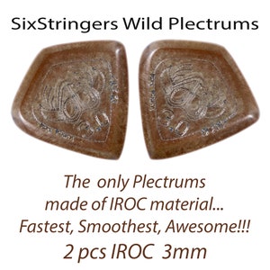 Guitar Picks 2 pcs @ 3mm - SixStringers Wild Plectrum IROC: Free Shipping for Continental US