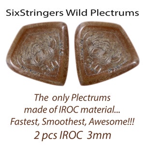 Guitar Picks 2 pcs 3mm SixStringers Wild Plectrum IROC: Free Shipping for Continental US image 1