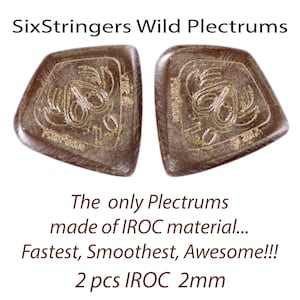 Guitar Picks 2 pcs @ 2mm - SixStringers Wild Plectrum IROC: Free Shipping Continental US