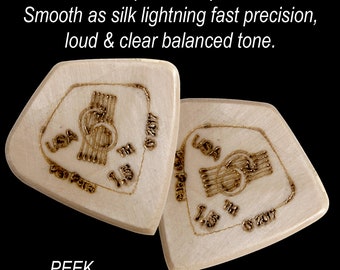 PEEK guitar picks - (2) 1.5mm - SixStringers Wild Plectrum PEEK Performance - free continental US S/H