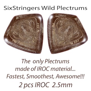 Guitar Picks 2 pcs @ 2.5mm - SixStringers Wild Plectrum IROC: Free Shipping for Continental US