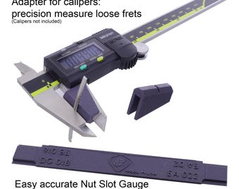 Adaptateur de mesure de frette pour pieds à coulisse - Calibre pour rainures pour écrous - Fabriqué aux États-Unis