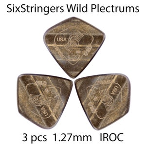 Guitar Picks 3 pcs @ 1.27mm - SixStringers Wild Plectrum IROC: Free Shipping Continental US