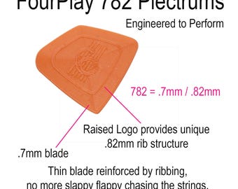 Médiators de guitare - FourPlay - 782 Cuivre - 2 paquets (8 médiators par paquet) - Fabriqués aux États-Unis