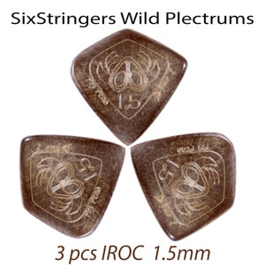 Guitar Picks 3 pcs @ 1.5mm - SixStringers Wild Plectrum IROC: Free Shipping Continental US