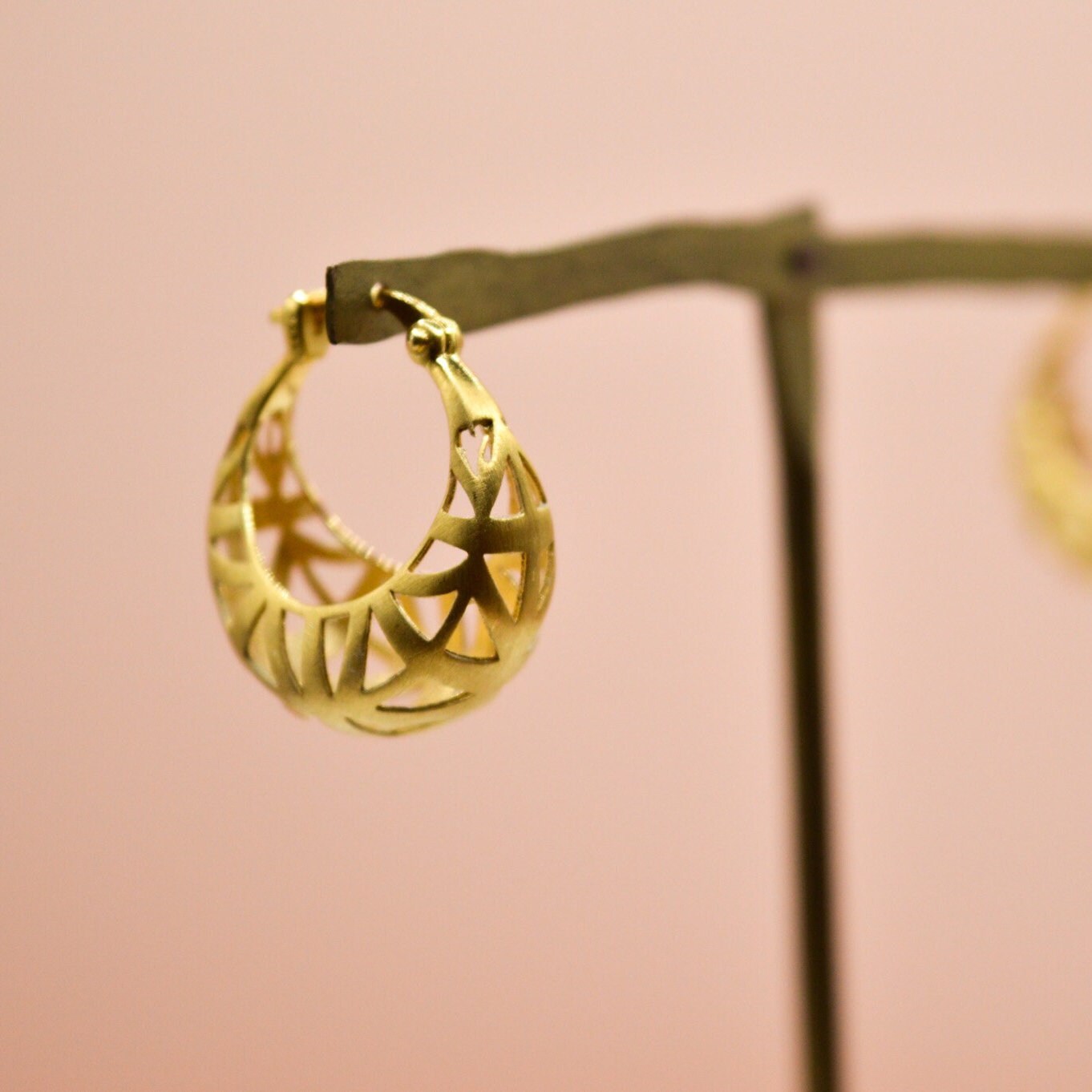 SMALL HOOP EARRINGS, Gold Chunky Hoop Earrings, Huggie Earrings, Thick Wide Hoop Earrings, Art Deco Hoops, Gift For Her, Minimalist Earrings