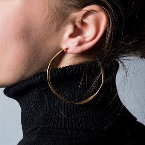 Silver Hoop Earrings, Endless Hoop Earrings, Unique Earrings, Oversized Hoops, Large Gold Plated Hoops, Chunky Boho Earrings, Gift For Her