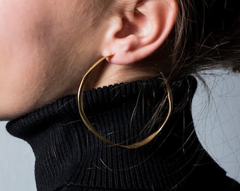 Silver Hoop Earrings, Endless Hoop Earrings, Unique Earrings, Oversized Hoops, Large Gold Plated Hoops, Chunky Boho Earrings, Gift For Her