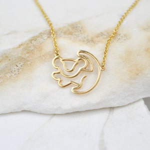Lion King Necklace, Lion Pendant, Disney Necklace, Summer Simple Necklace, Dainty Animal Necklace, Sterling Silver Necklace, Gift For Her