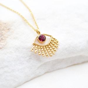 Minimalist Charm Necklace, Small Gold Eye Necklace, Dainty Necklace, Simple Silver Necklace, Gift For Her, Charm Pendant, Everyday Necklace