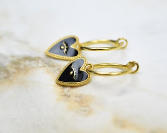 Delicate Heart Charm Earrings for Women - Elegant Mini Hoops Perfect Gift