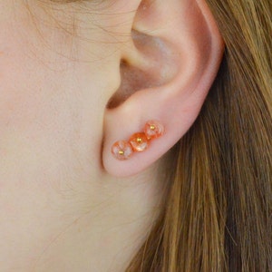 Sunstone Climber Earrings: Sterling Silver Ear Cuff