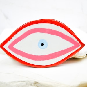 Evil Eye Wall Hangings, Evil Eye Wall Decorations, Evil Eye Ornaments, Clay Wall Hangings, Handmade Ceramic Evil Eye, Minimalist Eye Decor