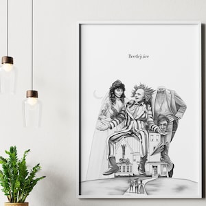 Beetlejuice - Tim Burton - Movie Poster Print, Film Fan, Geek, For Him, For Her, Gift, Movie Lovers, Unofficial, Unframed