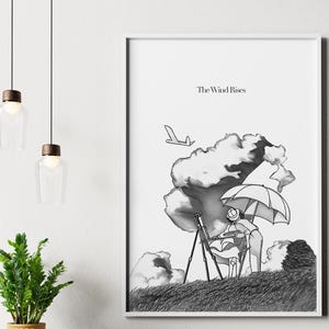 The Wind Rises - Studio Ghibli  - Movie Poster Print, Film Fan, Geek, For Him, For Her, Gift, Movie Lovers, Unofficial, Unframed