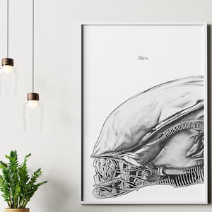 Alien - Ridley Scott - Movie Poster Print, Film Fan, Geek, For Him, For Her, Gift, Movie Lovers, Unofficial, Unframed