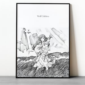 Wolfskinder - Mamoru Hosoda - Film Poster Druck, Film Fan, Geek, Für Ihn, Für Sie, Geschenk, Filmliebhaber, Inoffiziell, Ungerahmt