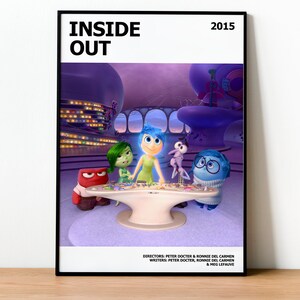 Inside Out - Pixar - Movie Poster Print, Film Fan, Geek, For Him, For Her, Gift, Movie Lovers, Unofficial, Unframed