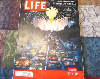 Vintage LIFE Magazine July 5, 1954, Rowland Emett Cartoon Cover