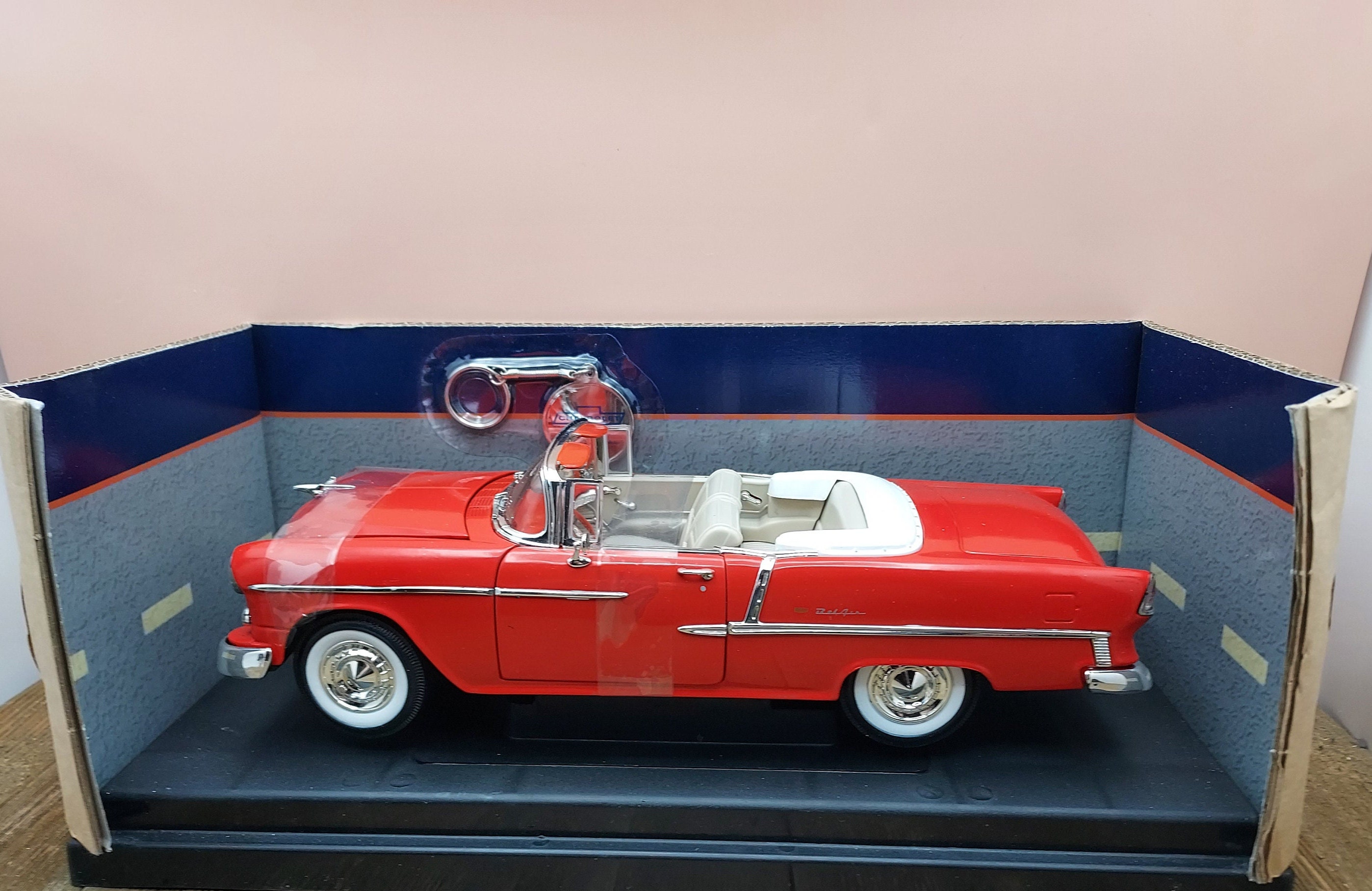 Red 1955 Chevrolet Bel Air Convertible Red Route 66 Die Cast 1/18