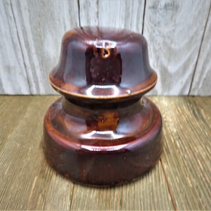 Vintage Electric CERAMIC Porcelain BROWN INSULATOR