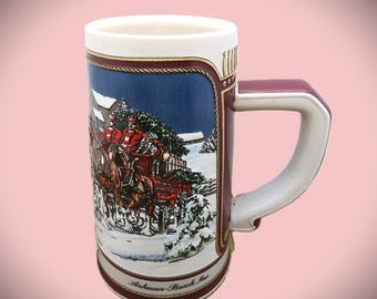 Vintage Budweiser Mugs Holiday Collection W/ Free Budweiser Extras! - Etsy