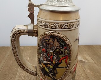 Budweiser M Series Bavarian Festival Tradition Lidded Beer Stein #04526 Limited Edition