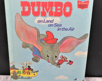 Dumbo en tierra, en mar, en el aire, c. 1972, Libro de Wald Disney