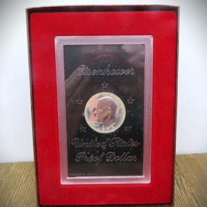 1974 S Proof Eisenhower Ike Dollar 40% Silver US Coin Original Brown Box