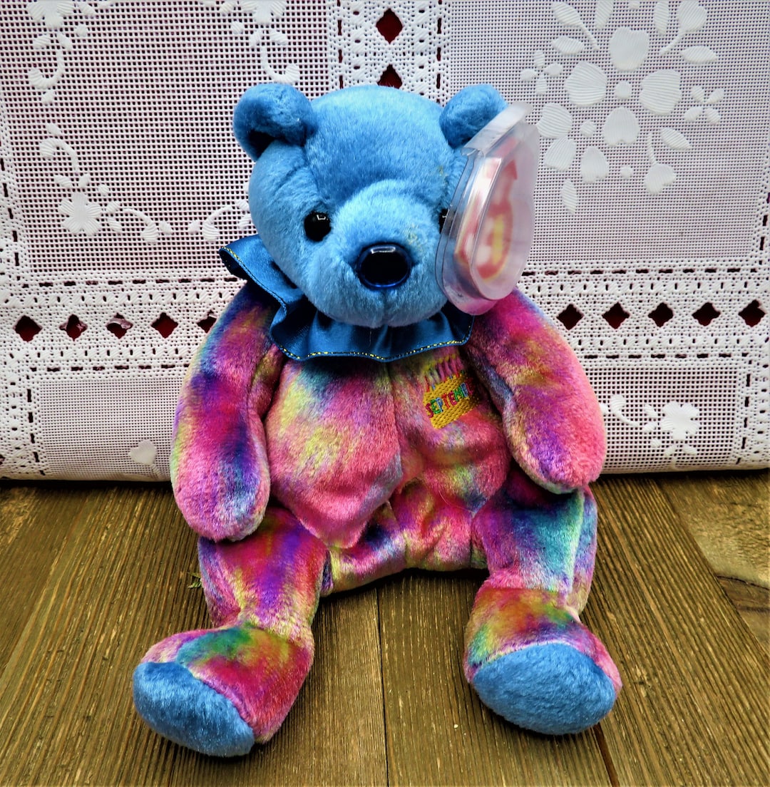 Ty Beanie Original Baby September Happy Birthday Bear Retired 2001